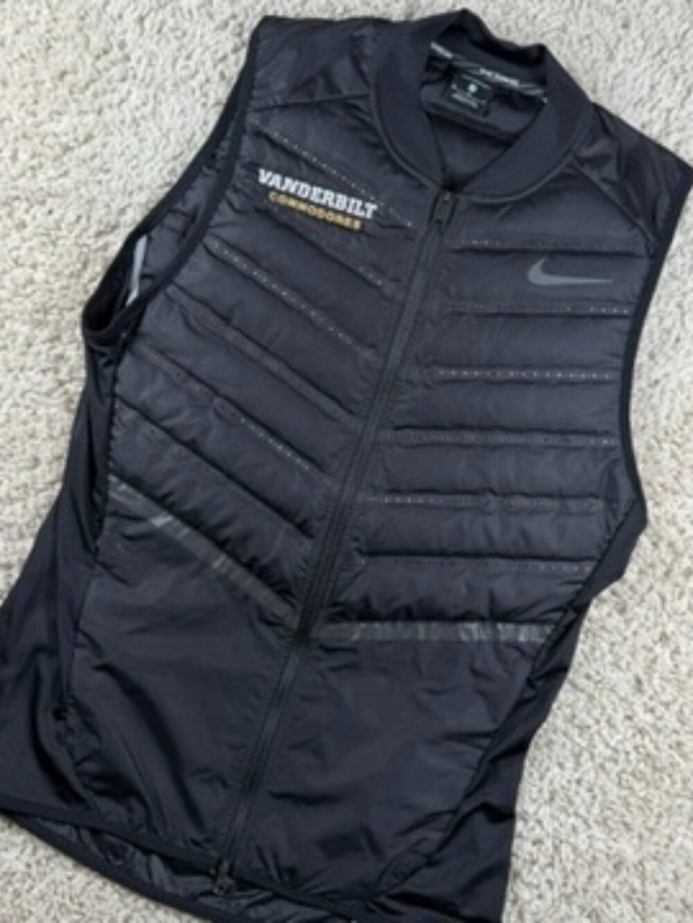 Nike Vanderbilt Commodores Womens Size M Black Quilted Running Vest